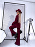 Knitted Set "SMOOTH LINES E5388" - BORDEAUX